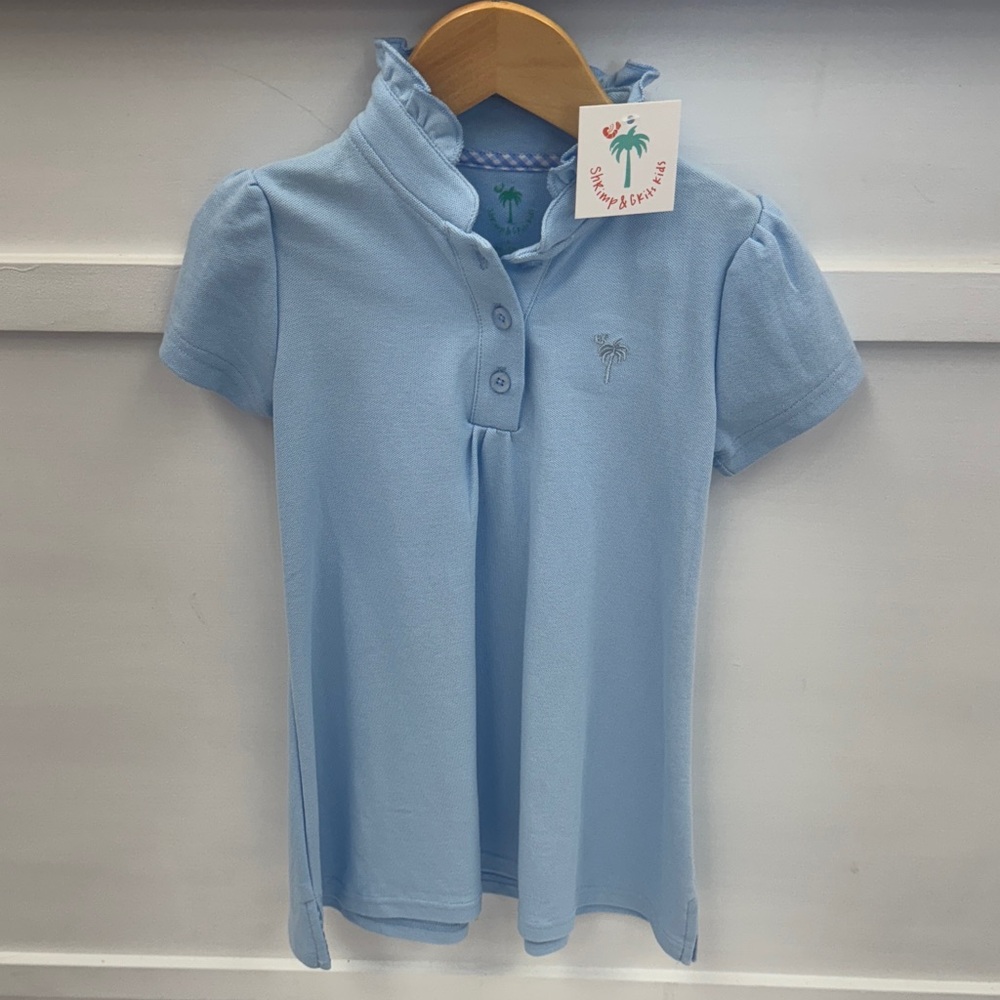 Light Blue Kids Polo Dress S 4-5t